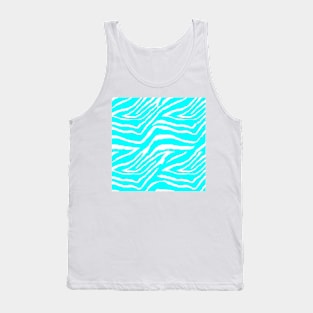 Zebra Animal Print Blue and White Pattern Tank Top